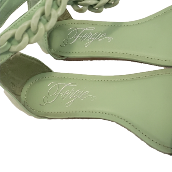 Mint Green and Silver Chain Sandals - Picture 6 of 8